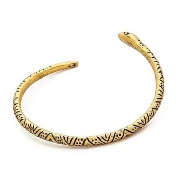 Madewell Jewelry - NEW Madewell Gold Snake Cuff Brass Open End Bracelet
